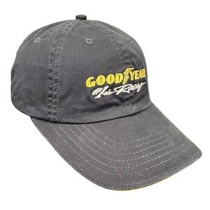 Vtg‎ Goodyear #1 in Racing K-products Hat Cap Blue Strap back